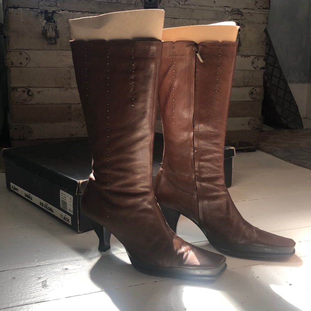 BCBG Max Azria studded leather boots